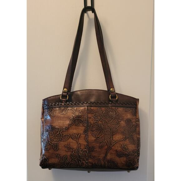 Patricia Nash Large English Garden Map Poppy Leather Tote Shoulder Bag Purse - Picture 3 of 16